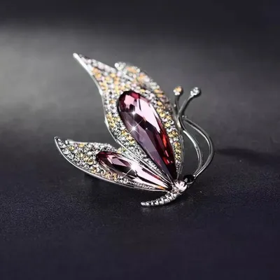 Crystal Rhinestone Butterfly Brooch/Pins